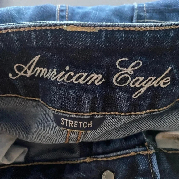 American Eagle AE Artist Crop Dark Distressed Denim Jeans Stretch 6 - Picture 9 of 9